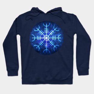 Helm of Awe Sigil, Icelandic Magical Stave Wrought in Ice Fire Hoodie